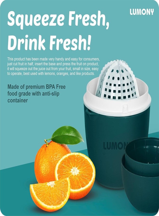 LUMONY Juicer For Home LUMONY® Manual Hand Press Juicer Manual citrus juicer Orange juicer manual juicer for fruits Citrus Press Hand squeezer and Vegetable (Green) - Image 4